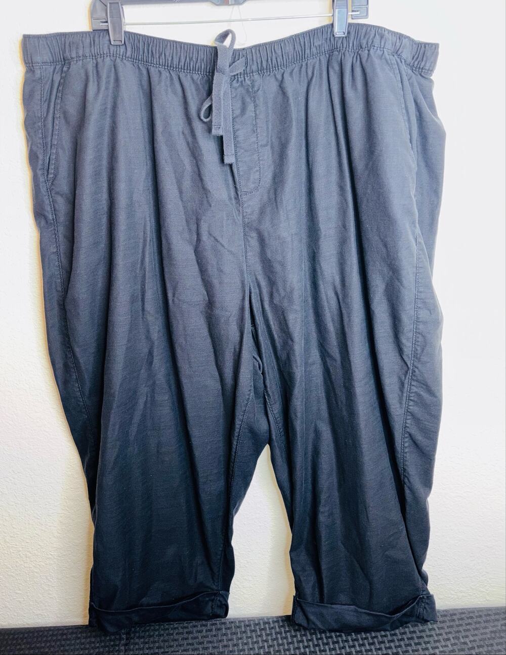 Lane Bryant Slub Pull-on Cropped Lightweight Women's Pants, Size 26 / 28